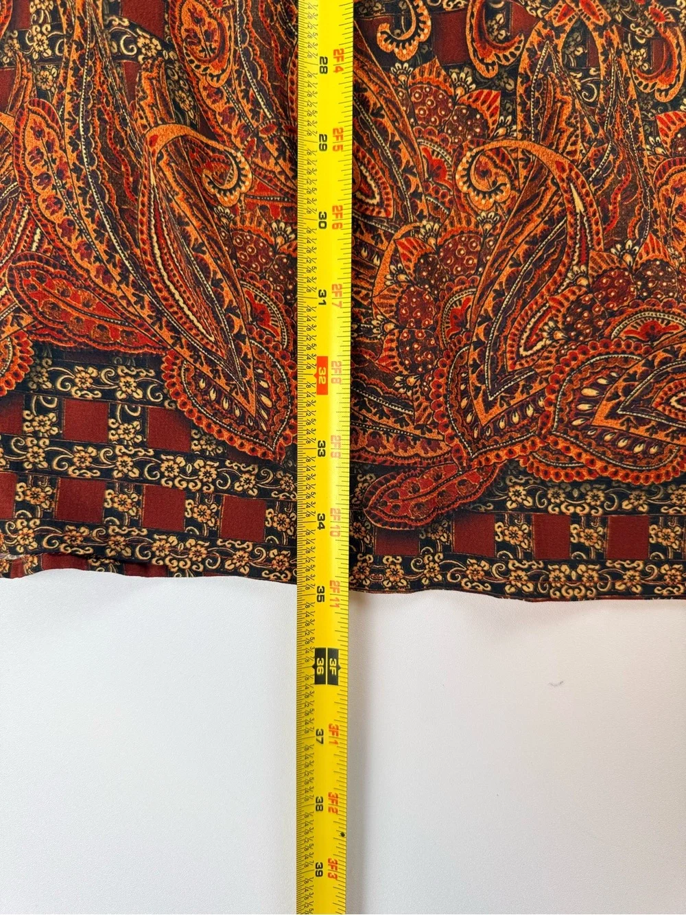Pinnece Shruti Sancheti Boho Paisley Mixed Print Dress Rust Brown Size Small